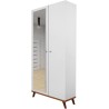 Armoire à portes battantes Felice 5 blanc pieds bois