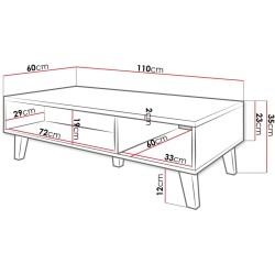 Kaspro - Table Basse - Wotan/Noir style industriel