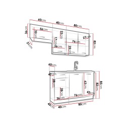 Cuisine complète TURAN 180 cm style industriel