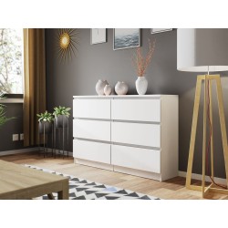 Commode MALWA 120 cm 6 tiroirs