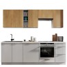 Cuisine complète 240 cm ENNA gris et bois style loft industriel