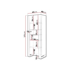 Vitrine 65 cm WODD style industriel