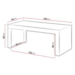 Table basse 120 cm WODD style industriel