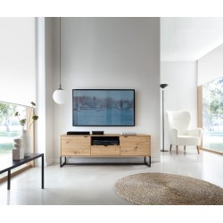 Meuble TV 153 cm AMBRE pieds métal