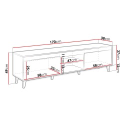 Meuble Tv NORI 170 cm style industriel loft