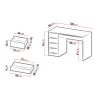 Bureau ADA 120 cm 5 tiroirs blanc