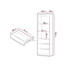 Etagère bibliothèque HARVA 60 cm 3 tiroirs blanc