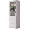 Etagère bibliothèque HARVA 60 cm 3 tiroirs blanc