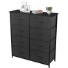 INILO - Meuble rangement commode 8 tiroirs boite tissu 80 cm NOIR