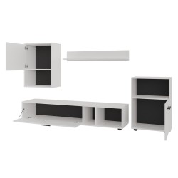 Ensemble meuble TV HILO style industriel couleur bois ou blanc