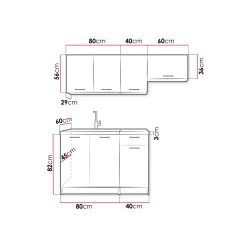 Cuisine complète KOGA style industriel 180 cm bois et noir mat