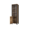 Vitrine industrielle 2 portes OLIN couleur noir et bois style loft