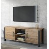 Meuble TV industrielle OLIN couleur noir et bois 147 cm