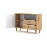 Commode basse BOLANIA 120 cm style naturel pieds en bois