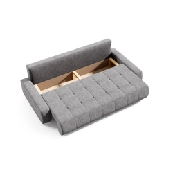 Canapé convertible 3 places SELUTI en tissu beige ou gris