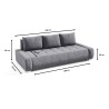 Canapé convertible 3 places SELUTI en tissu beige ou gris