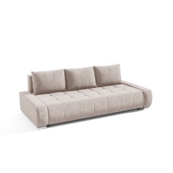 Canapé convertible 3 places SELUTI en tissu beige ou gris