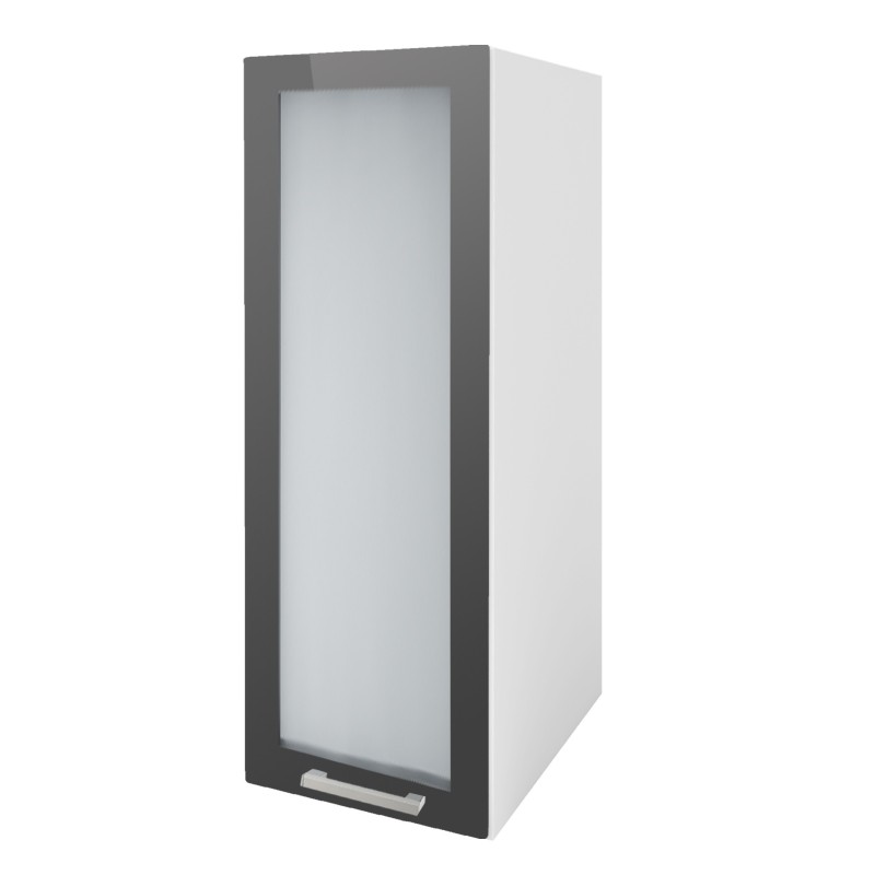 Meuble de cuisine colonne cuisine TARA 40 cm 1 porte vitrine 2 étagères