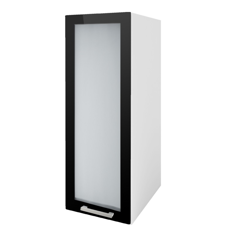 Meuble de cuisine colonne cuisine TARA 40 cm 1 porte vitrine 2 étagères