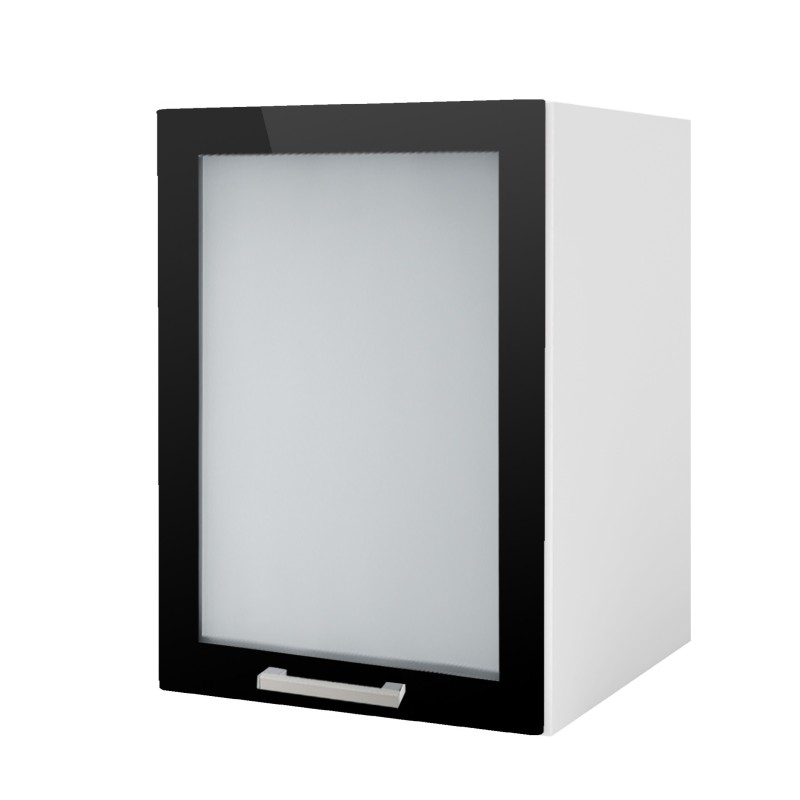 Meuble de cuisine TARA 50 cm 1 porte vitrine 1 étagère