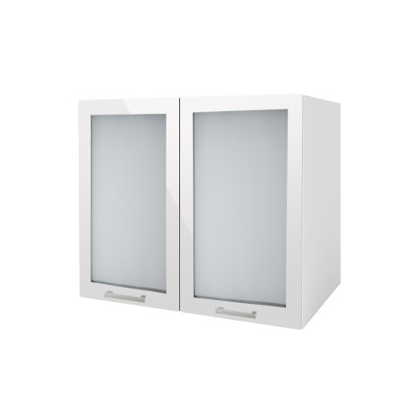 Meuble de cuisine 2 portes vitrine cuisine TARA 80 cm laquée