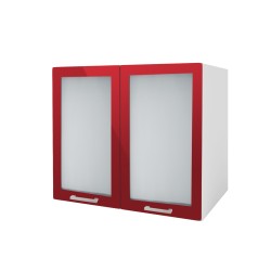 Meuble de cuisine 2 portes vitrine cuisine TARA 80 cm laquée