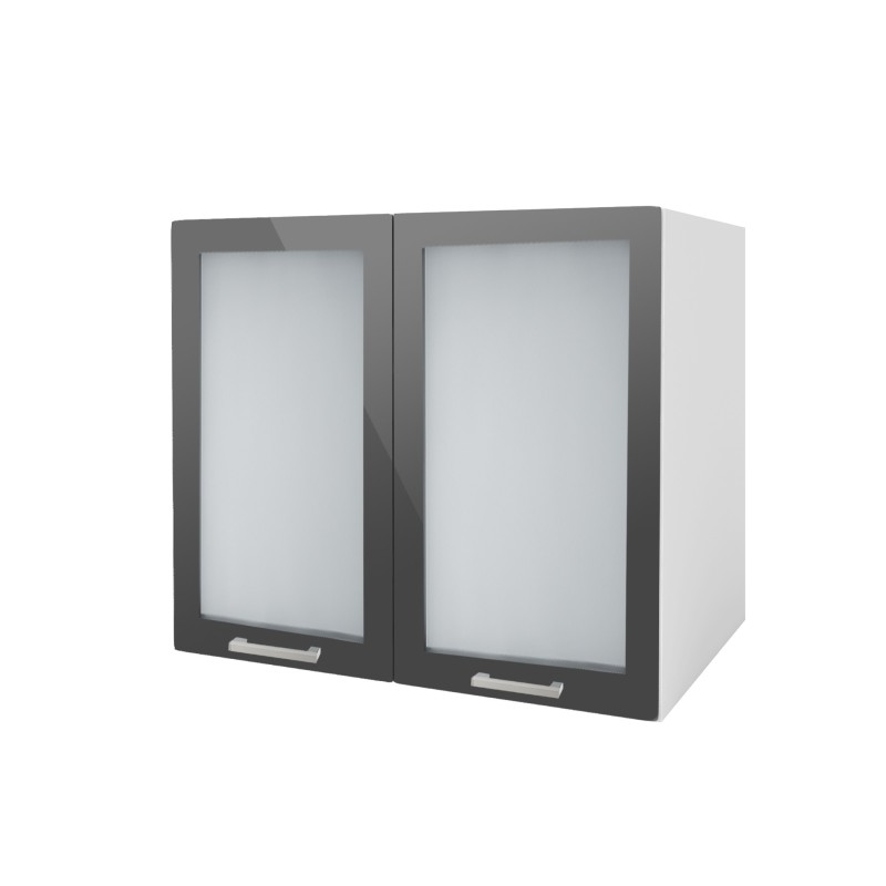 Meuble de cuisine 2 portes vitrine cuisine TARA 80 cm laquée