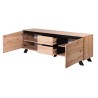 Meuble TV VINSI 160 cm style industriel avec pieds en bois noir