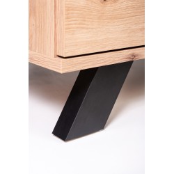 Meuble TV VINSI 160 cm style industriel avec pieds en bois noir