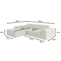 Canapé d'angle MODULI en tissu bouclette