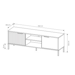 Meuble TV RAVIA 153 cm noire style industrielle