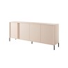 Commode Dastia 203 cm 4 portes couleur beige