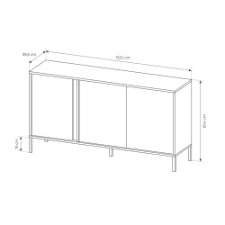 Commode Dastia 153 cm 3 portes beige