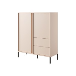 Commode haute Dastia 103 cm beige2 portes 2 tiroirs