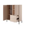 Commode haute Dastia 103 cm beige2 portes 2 tiroirs