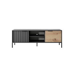 Meuble TV RAVIA 153 cm noire style industrielle