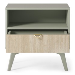 Table de chevet Forest couleur beige ou eucalyptus