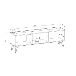 Meuble Tv Forest de 158 cm couleur beige ou eucalyptus