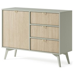 Commode de 106 cm Forest 1 porte 3 tiroirs