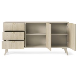 Commode de 158 cm Forest 2 porte 3 tiroirs couleur eucalyptus ou beige