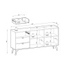 Commode de 158 cm Forest 2 porte 3 tiroirs couleur eucalyptus ou beige