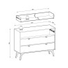 Commode de 106 cm Forest 3 tiroirs