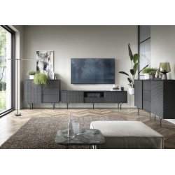 Meuble Tv Raven - Moderne et design couleur noir graphite