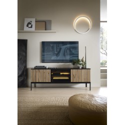 Meuble TV Sento 154 cm style industriel avec LED