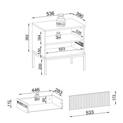 Table d'appoint/chevet Sento 154 cm style industriel