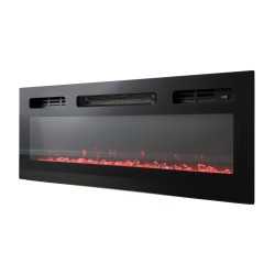 Cheminée électrique chauffante encastrable. Cheminée Decorative Murale avec Effet Flamme en LED, Télécommande Inclus