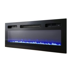 Cheminée électrique chauffante encastrable. Cheminée Decorative Murale avec Effet Flamme en LED, Télécommande Inclus