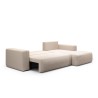 Canapé d'angle convertible LETTO en tissu moderne. Style doux naturel. couleur terracotta