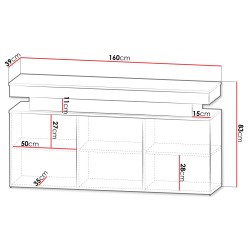 Commode moderne Lestiro avec éclairage LED