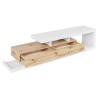 Meuble design TV TUSANA couleur bois et blanc